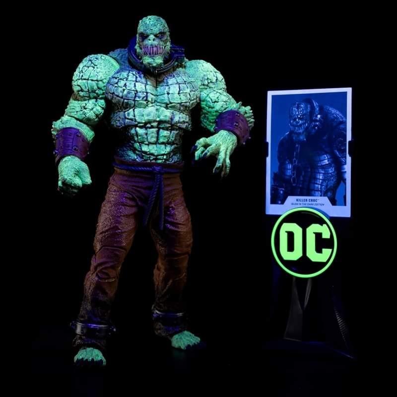 McFarlane DC Multiverse Batman Arkham Asylum Killer Croc | Batman: Arkham Asylum Glow In The Dark Edition Gold Label Collection Limited Edition - Ready Stock