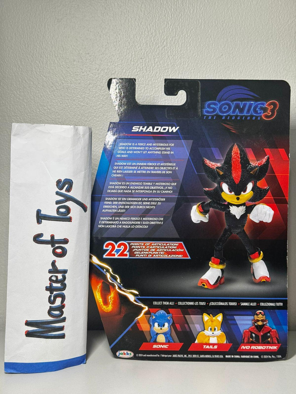 Jakks Pacific Sonic 3 The Hedgehog Super Shadow - Ready Stock