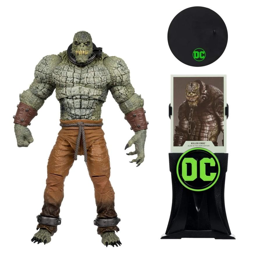 McFarlane DC Multiverse Batman Arkham Asylum Killer Croc | Batman: Arkham Asylum Glow In The Dark Edition Gold Label Collection Limited Edition - Ready Stock