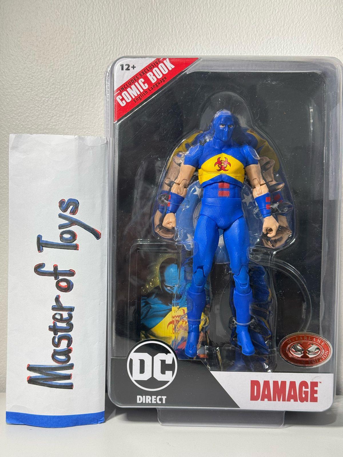 McFarlane DC Direct Damage (Justice Society of America) With Comic Book Red Platinum Edition - Ready Stock