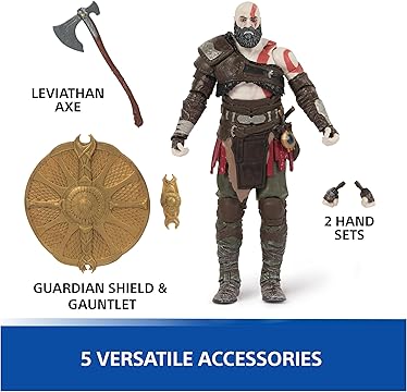 Spin Master Toys playstation God of War: Ragnarok Kratos 18cm Action Figure Model Doll Collector Garage Kit - Ready Stock