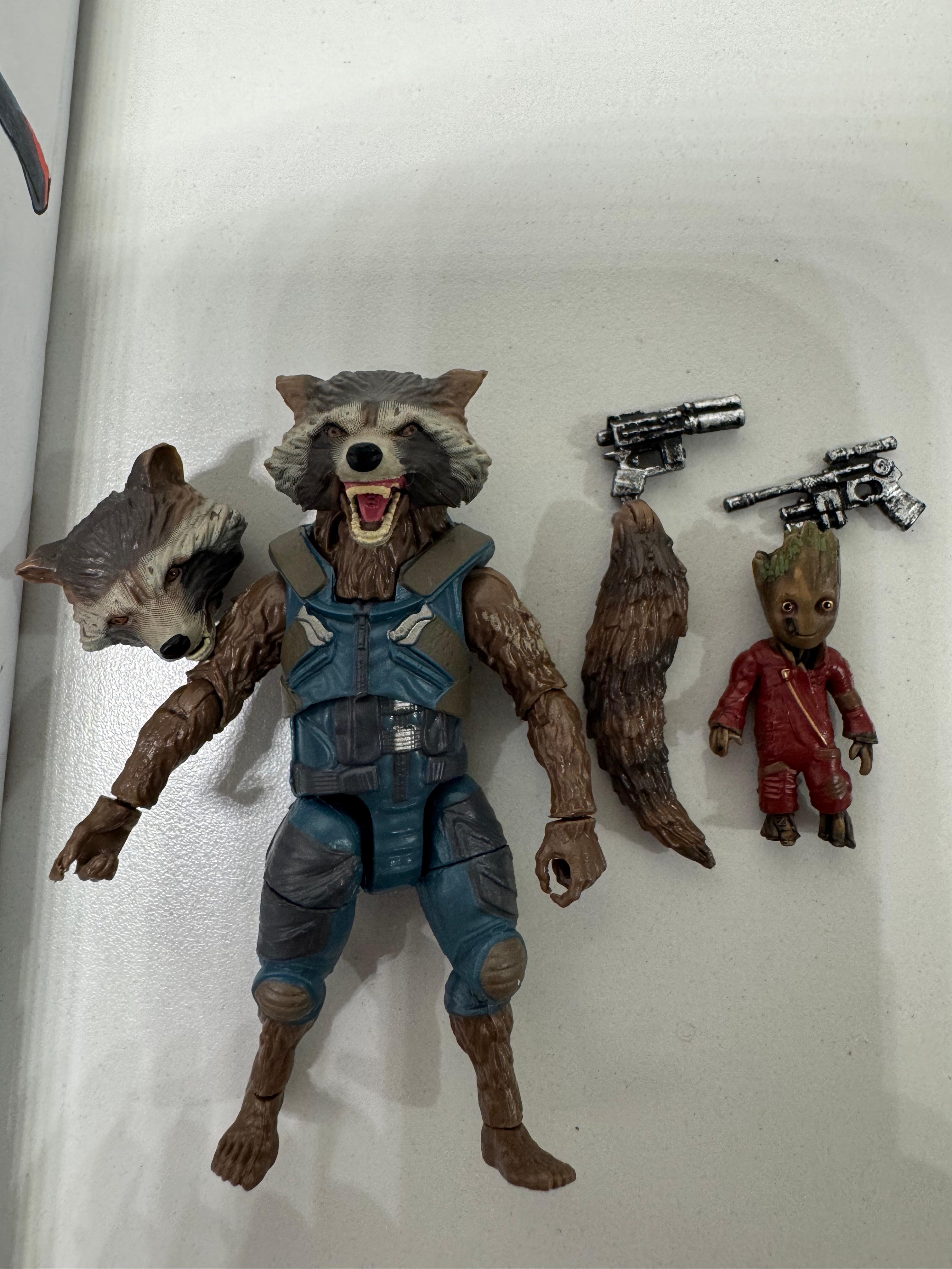 Hasbro Marvel Guardians of the Galaxy Legends Series Rocket Raccoon 8cm and Baby Groot 3cm No Box - Ready Stock