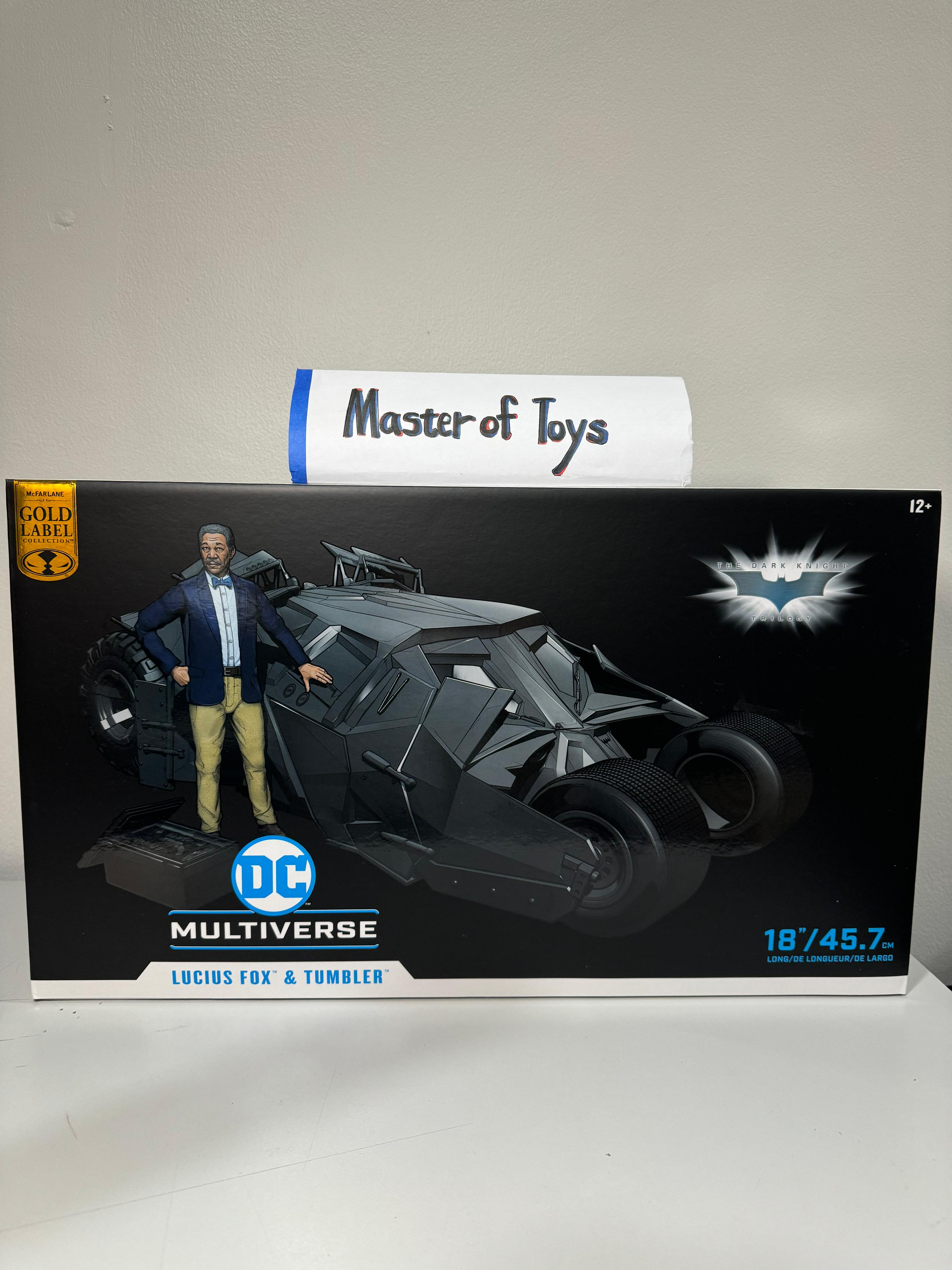 McFarlane DC Multiverse Lucius Fox & Tumbler ( The Dark Knight ) 18" / 45,7cm Gold Label Collection - Ready Stock