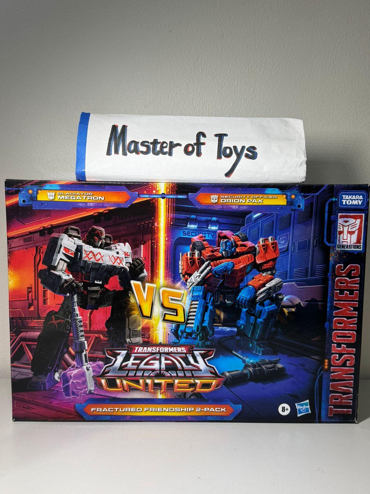 Hasbro Takara Tomy Transformers Legacy United Fractured Friendship 2 Packs Gladiator Megatron vs Security Officer Orion Pax  - Ready Stock
