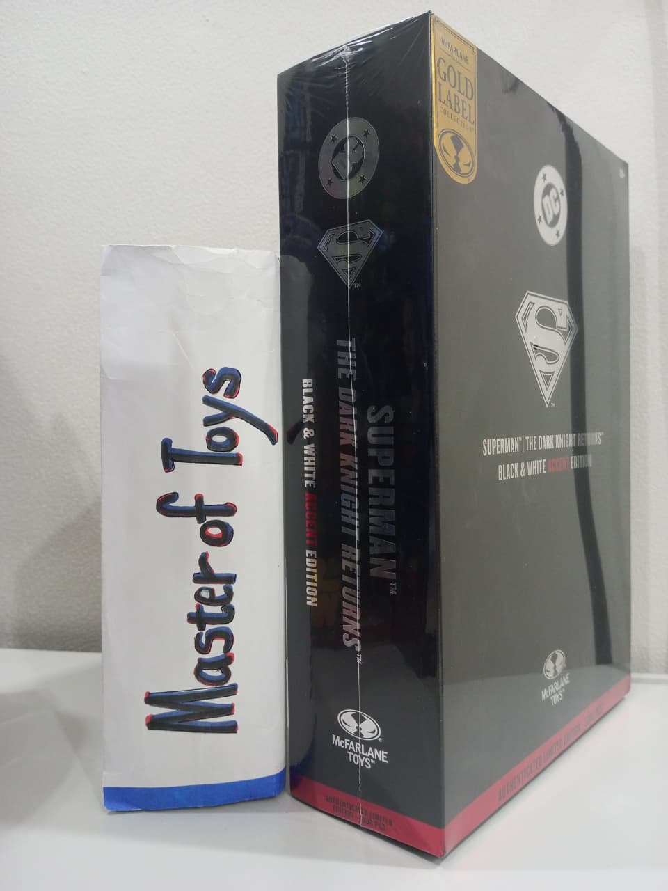 McFarlane DC Superman | The Dark Knight Returns Black & White Accent Edition Gold Label - Ready Stock