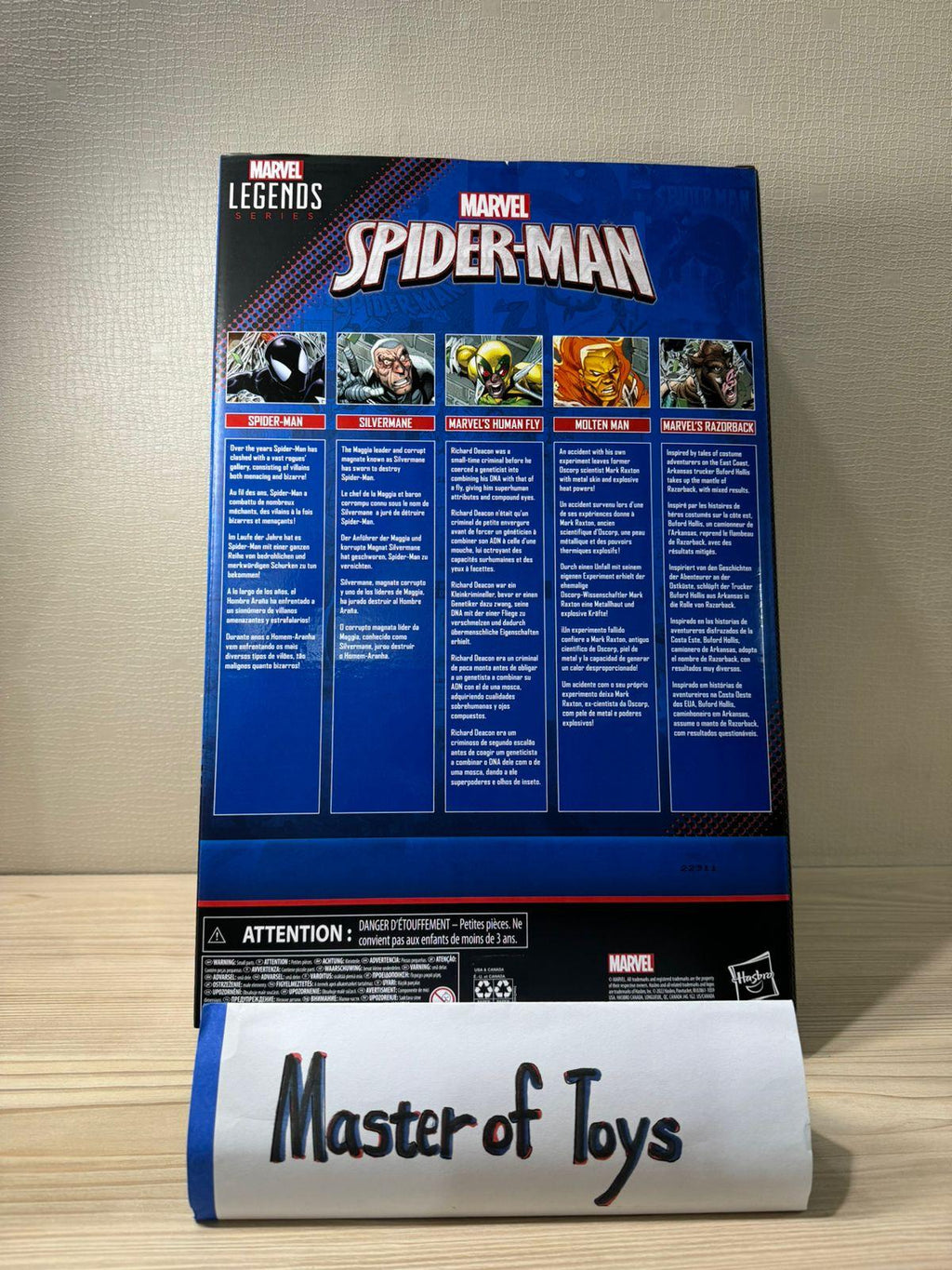Hasbro Marvel Legends Series 5 in 1 Spiderman, Silvermane, Marvel's Human Fly, Monten Man, Marvel's Razorback - Ready Stock