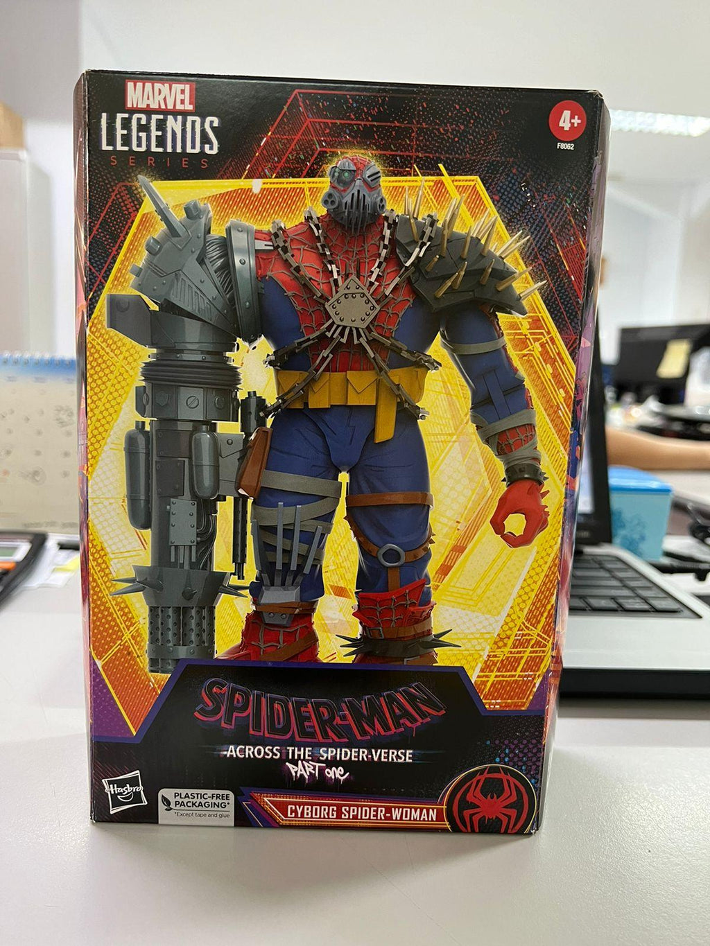 marvel legends cyborg spiderwoman spiderman across the spiderverse fig