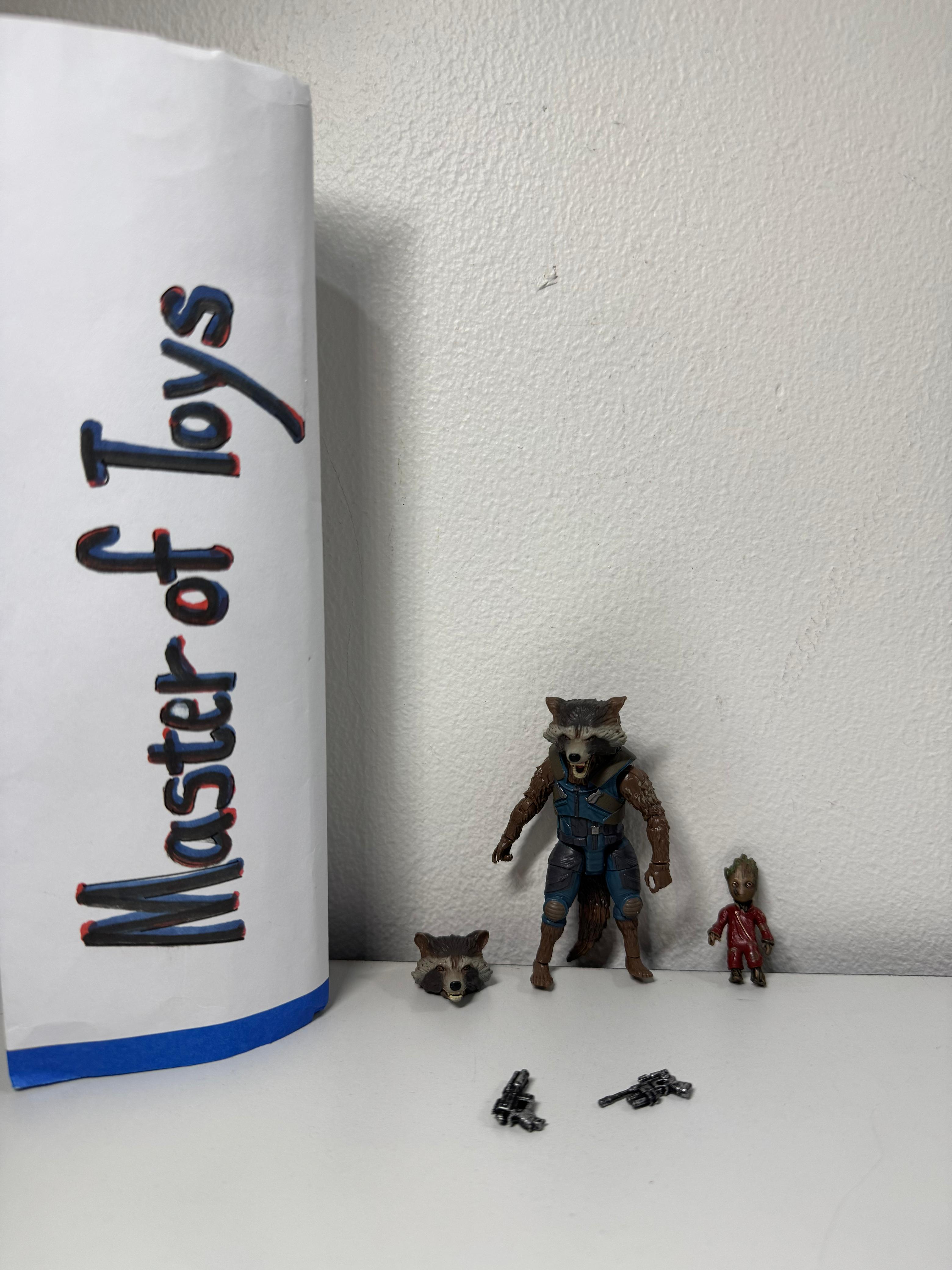 Hasbro Marvel Guardians of the Galaxy Legends Series Rocket Raccoon 8cm and Baby Groot 3cm No Box - Ready Stock