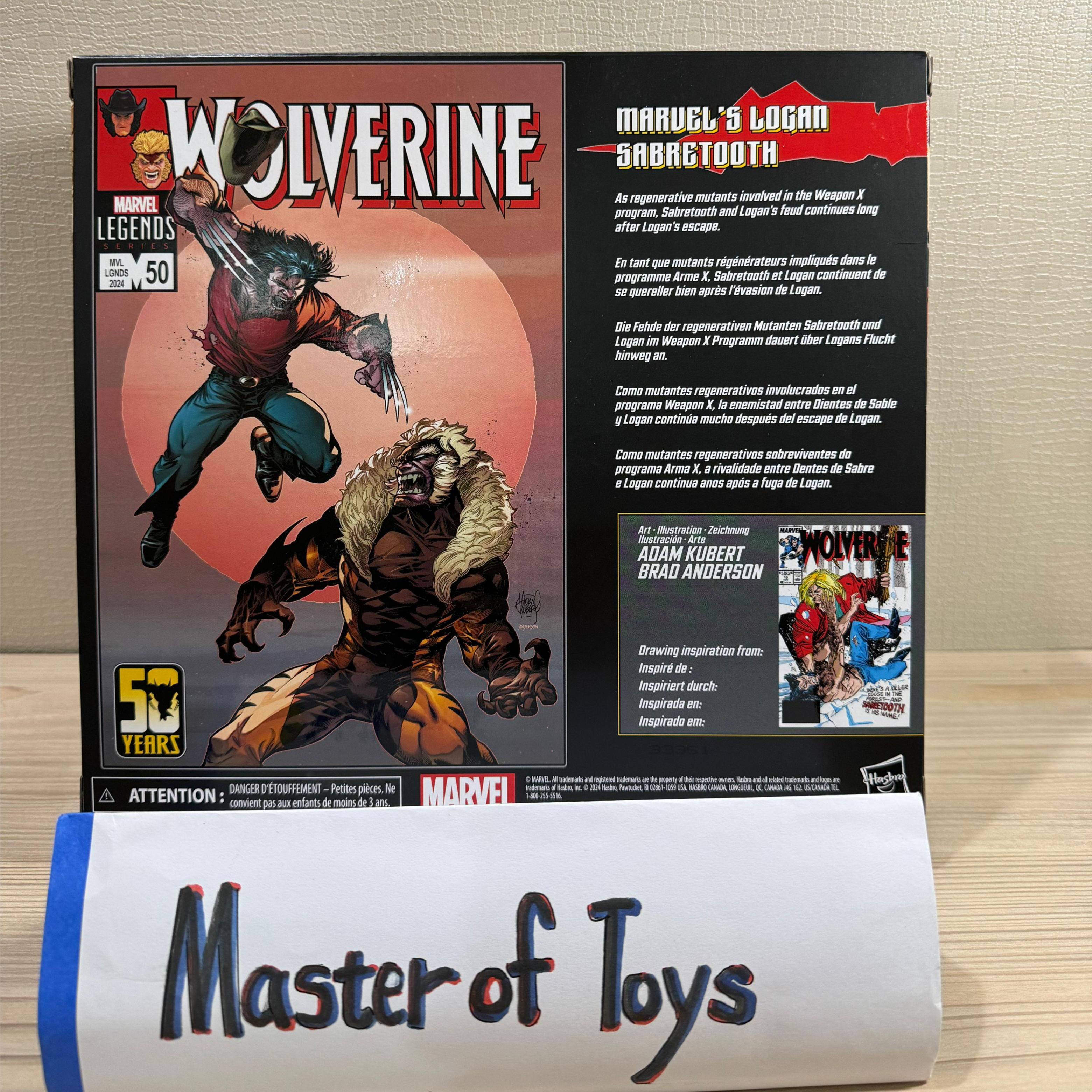 Hasbro Marvel Legends Series 50 Years Wolverine Logan Sabretooth 2 Packs - Ready Stock