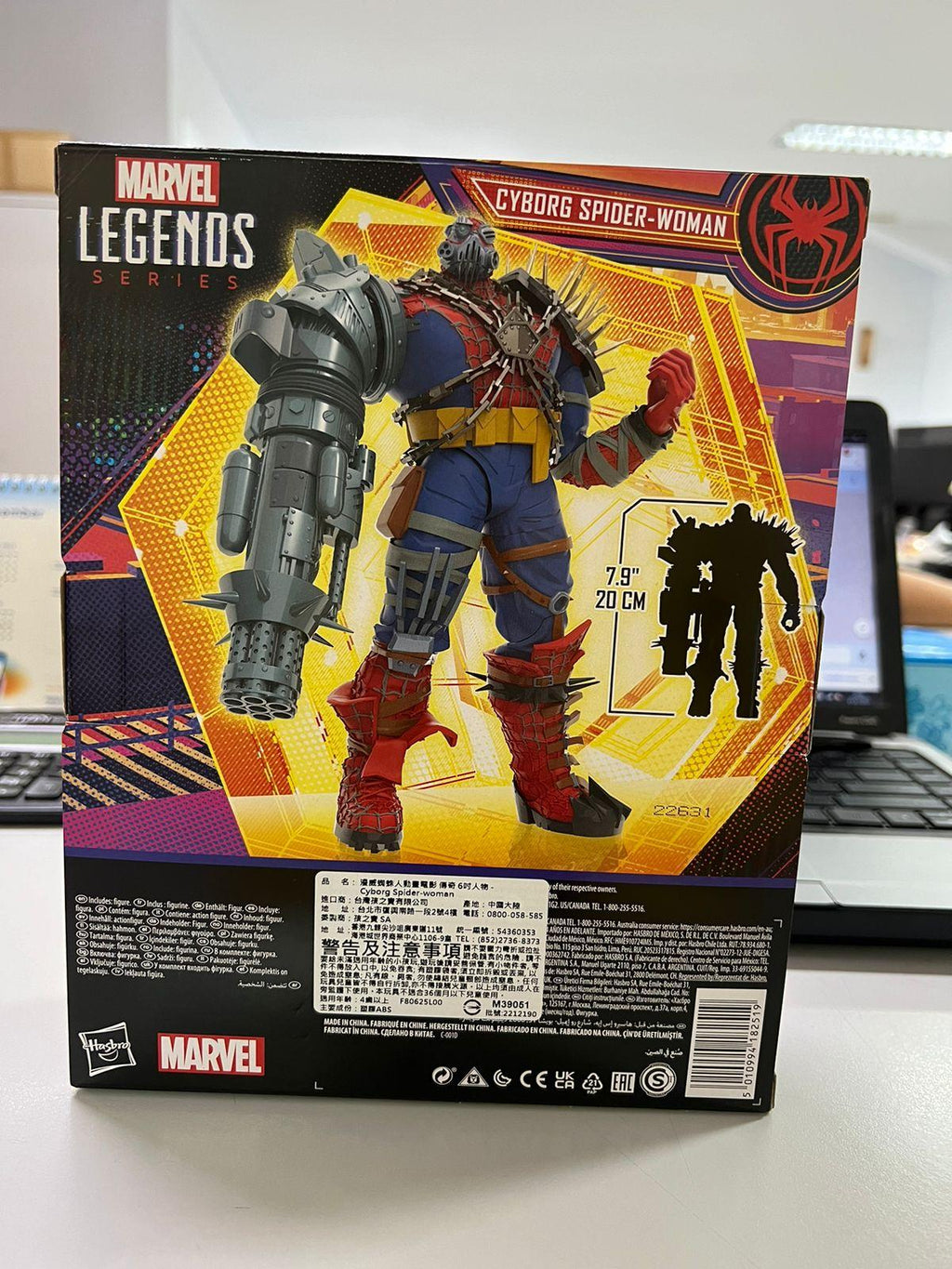 marvel legends cyborg spiderwoman spiderman across the spiderverse fig